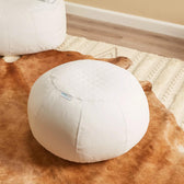 White PU Leather Bean Bag Pouf