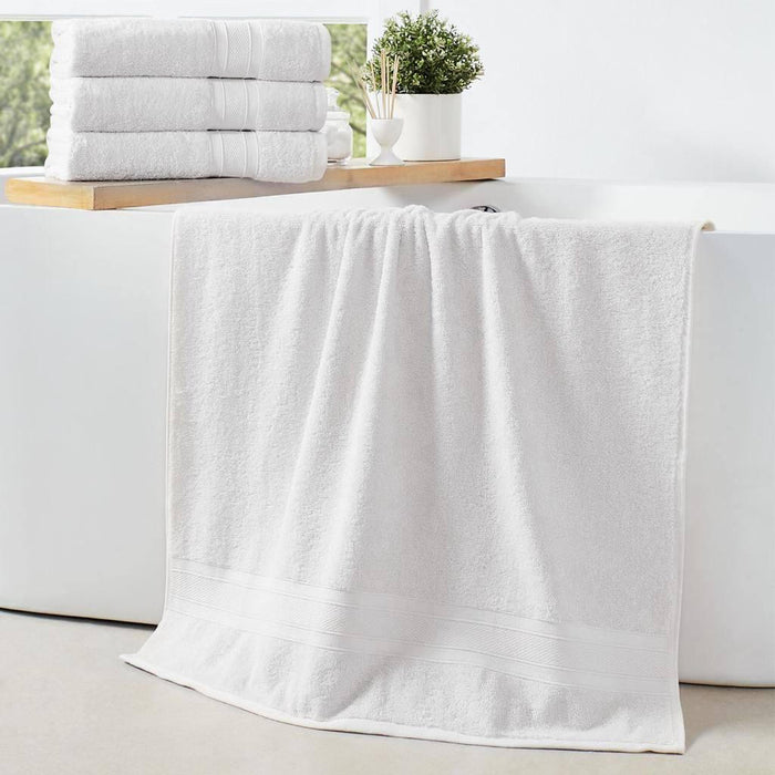 Cotton Bath Towel 70x140 CM 4 Piece Set, White