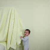 Ultra-Soft Embossed Baby Blanket – Lightweight, Cozy & Plush 140x110cm, Yellow