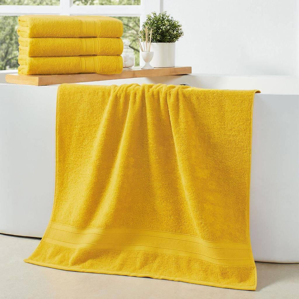Cotton Bath Towel 70x140 CM 4 Piece Set, Yellow