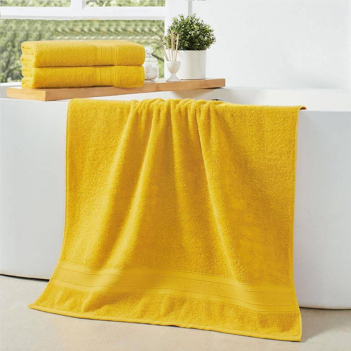 Cotton Bath Towel 70x140 CM 2 Piece Set, Yellow