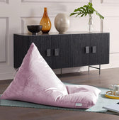 Adult Velvet Rose Pink Lazy Bean Bag Chair for Relaxation