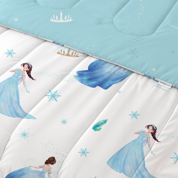 Back to School Comfort Combo - 6PC Kids Bedding Set 135x220 with Pillows & Cushions - Snow Princess (6036)