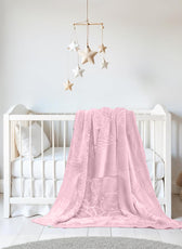 Ultra-Soft Embossed Baby Blanket – Lightweight, Cozy & Plush 140x110cm, Pink