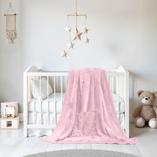 Ultra-Soft Embossed Baby Blanket – Lightweight, Cozy & Plush 140x110cm, Pink