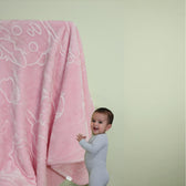 Ultra-Soft Embossed Baby Blanket – Lightweight, Cozy & Plush 140x110cm, Pink