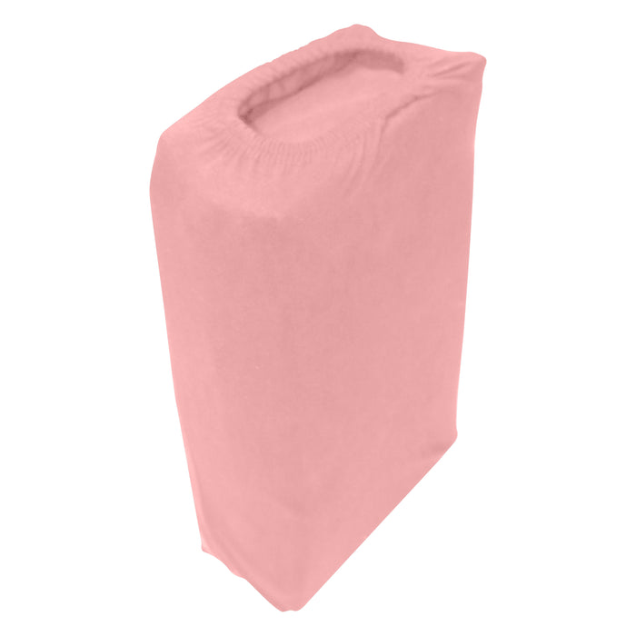 High Quality Pink Cotton Jersey Single 3 Piece Fitted Sheet Set 90x190+25cm with Deep Pockets and 2 Pillow Case