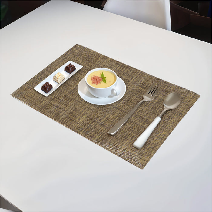 Elegant Heat Resistant Brown Place Mats Set of 6 for Dining