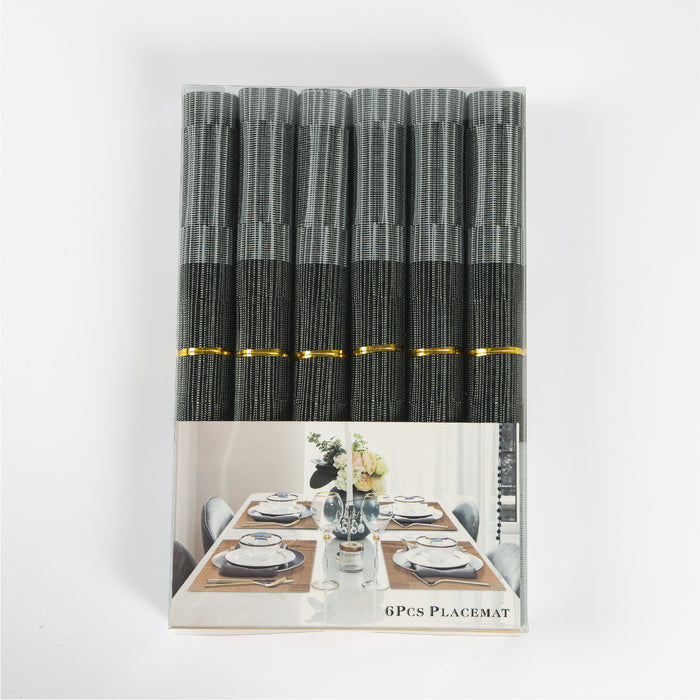 Elegant Heat Resistant Ash Grey Place Mats Set of 6 for Dining