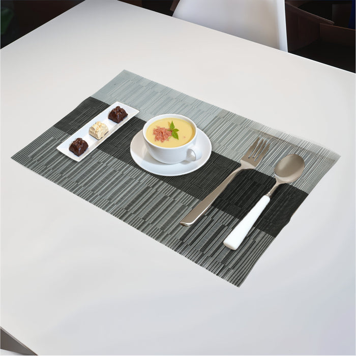 Elegant Heat Resistant Ash Grey Place Mats Set of 6 for Dining