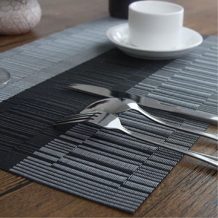 Elegant Heat Resistant Ash Grey Place Mats Set of 6 for Dining