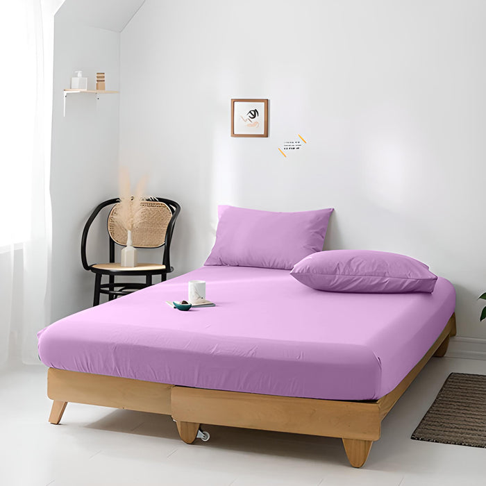 Jersey Fitted Sheet- Purple - 200x200+30cm