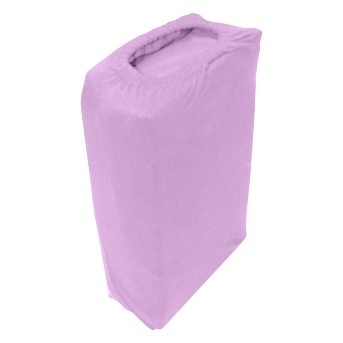 High Quality Purple Cotton Jersey King 3 Piece Fitted Sheet Set 200x200+30cm with Deep Pockets and 2 Pillow Case
