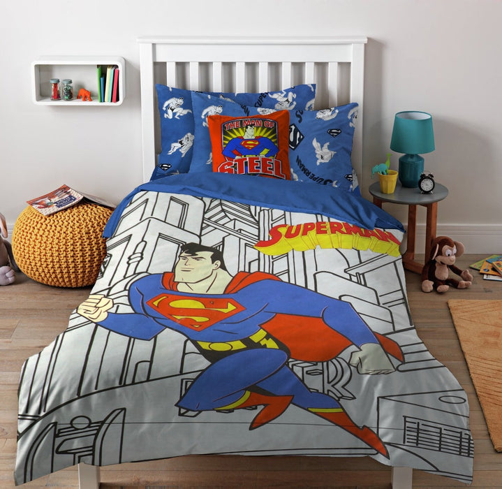 Superman Kids Comforter 4pc Set 165x230cm