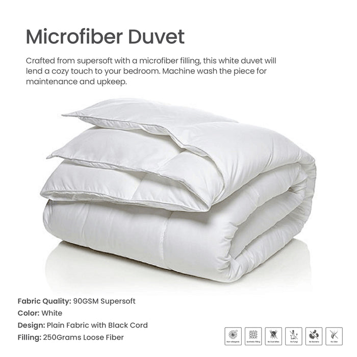 Duvet Microfiber Medium Hard filling 160x220cm - White