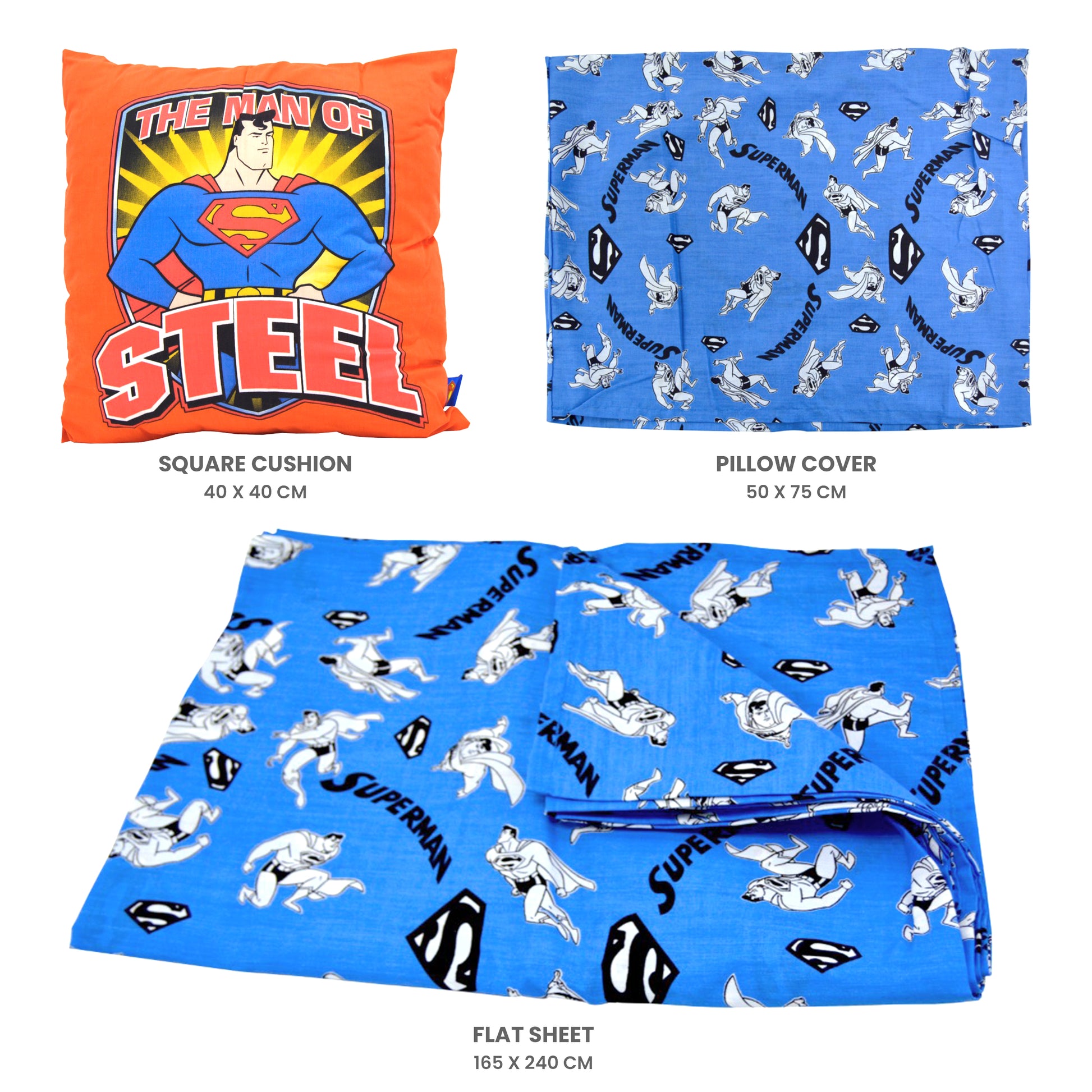 Superman Kids Comforter 4pc Set 165x230cm