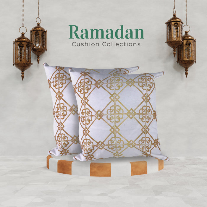 2-Pack Cotton Decorative Throw Pillows - 45x45 cm Square, Box design