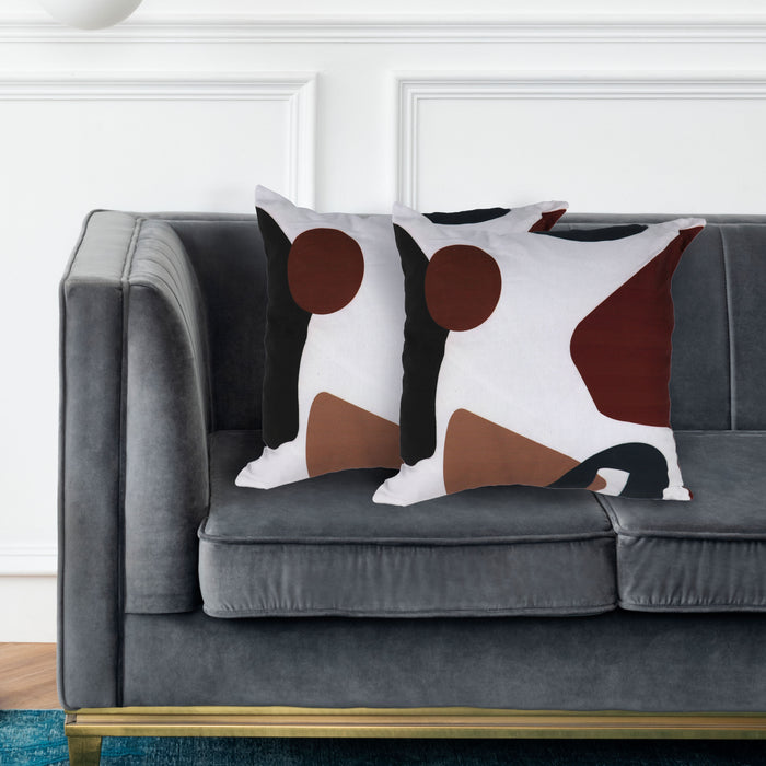 2-Pack Cotton Decorative Throw Pillows - 45x45 cm Square, Art