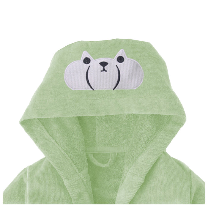 Polar Bear Embroidered Baby Bathrobe with Hood