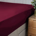 Fitted Sheet 100% Cotton (180 X 200 + 30 CM ) - Burgundy - Cotton Home