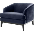 Murkier Chair with wooden legs - Midnight Blue