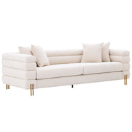 White New York Sofa Brushed brass finish legs