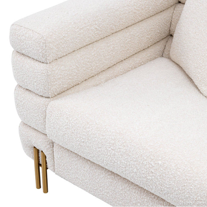 White New York Sofa Brushed brass finish legs - Cotton Home