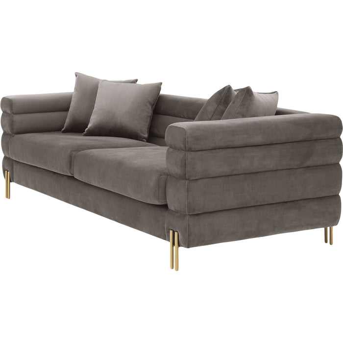 Black New York Sofa Brushed brass finish legs - Cotton Home