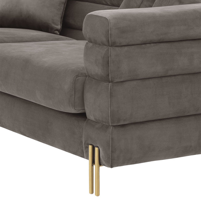 Black New York Sofa Brushed brass finish legs - Cotton Home