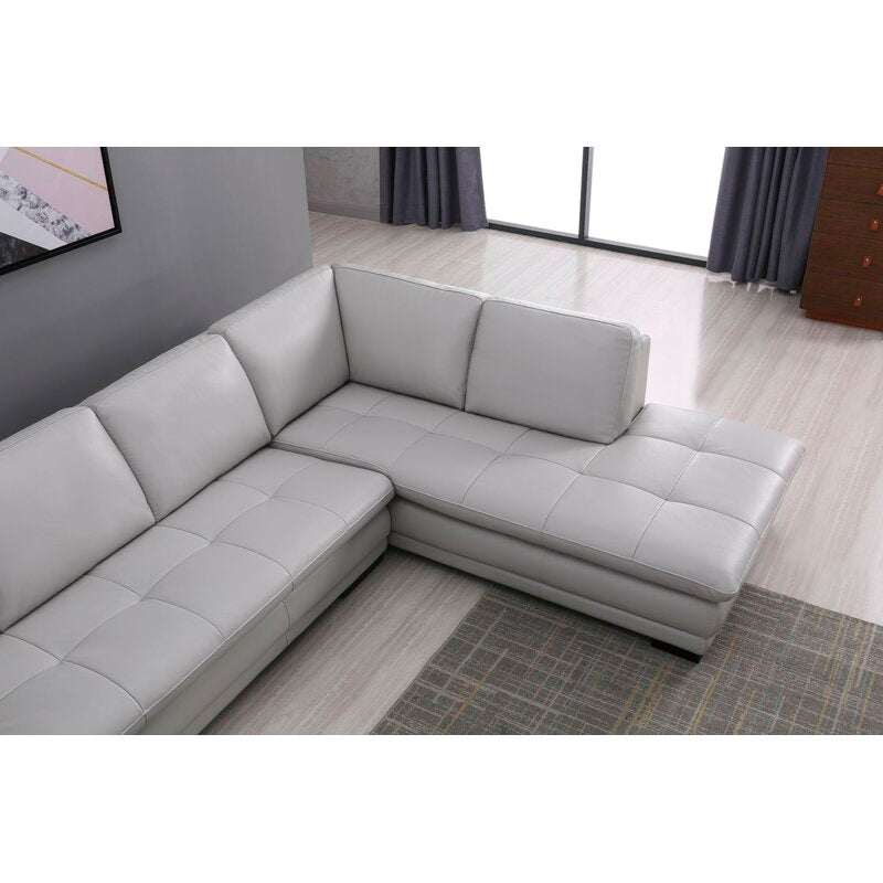 Marcels Wide Leather Match Sofa & Chaise - Cotton Home