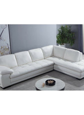 Marcels Wide Leather Match Sofa & Chaise - Cotton Home
