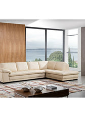 Marcels Wide Leather Match Sofa & Chaise - Cotton Home