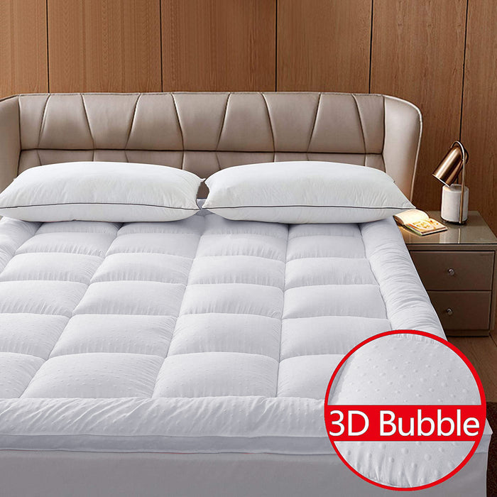 Bubble Mattress Topper 200x 200 + 5  - White - Cotton Home