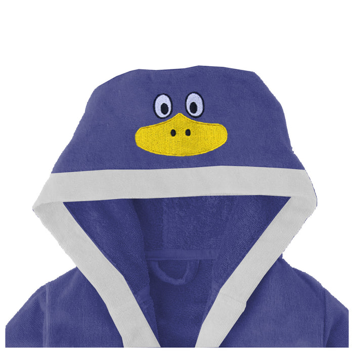 kids bathrobe with blue duck design