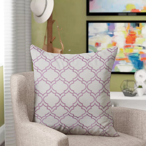 Geometric cushion cover, embroidered cushion
