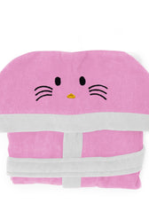Kitty design embroidery bathrobe for kids