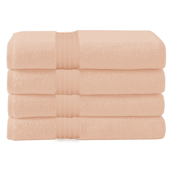 peach 4 piece 600 gsm cotton towels
