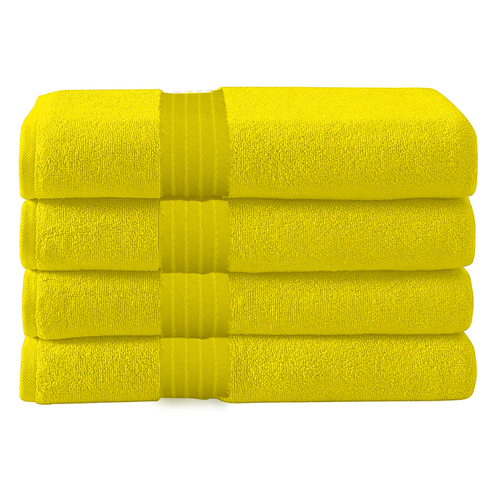 yellow cotton bath towels online 4 piece set