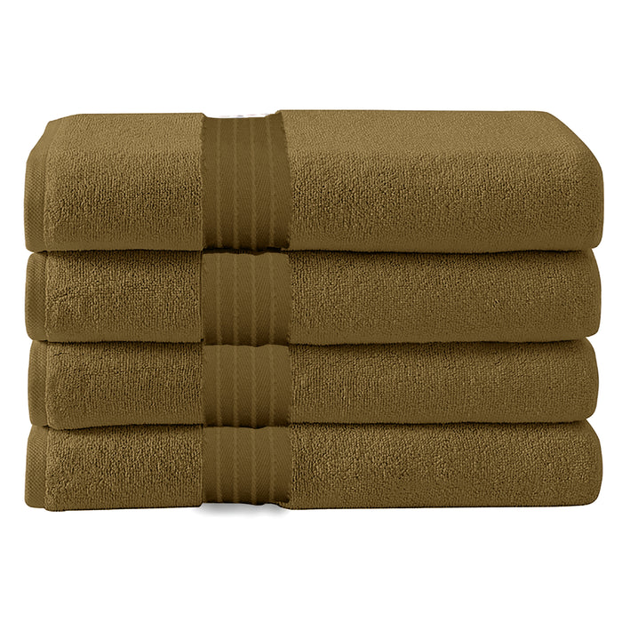 Cotton Bath Towel 70x140 CM 4 Piece Set, Camel