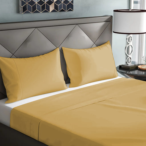 3 Piece Flat Sheet Set Super Soft Golden Super King
