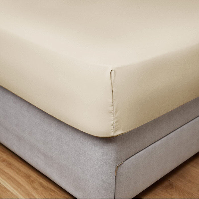 Fitted Sheet 100% Cotton (160 X 200 + 30 CM ) - Cream - Cotton Home