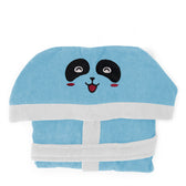 Panda Embroidered Baby Bathrobe with Hood and Tie Up Belt
