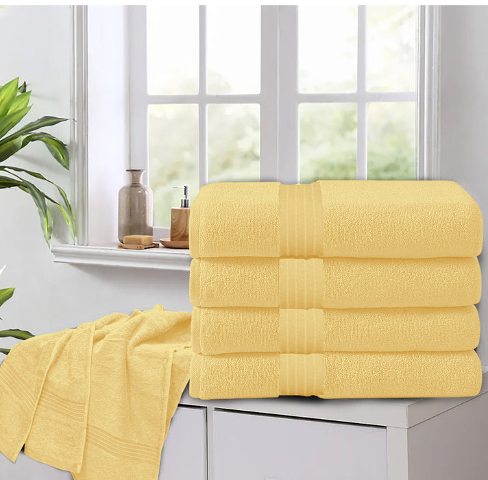 Buy 4 piece bath towel yellow mango