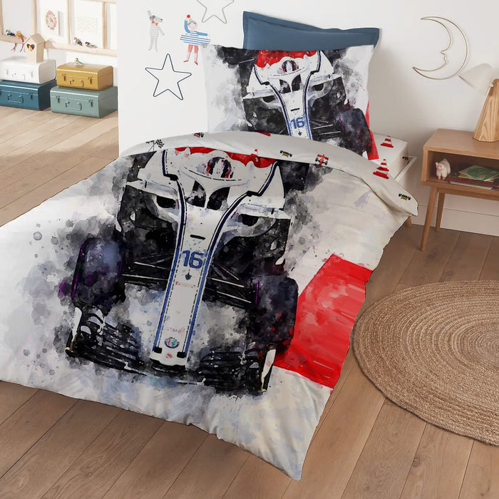 Sports Car 3pc Duvet Cover Set For Kids 135x220cm