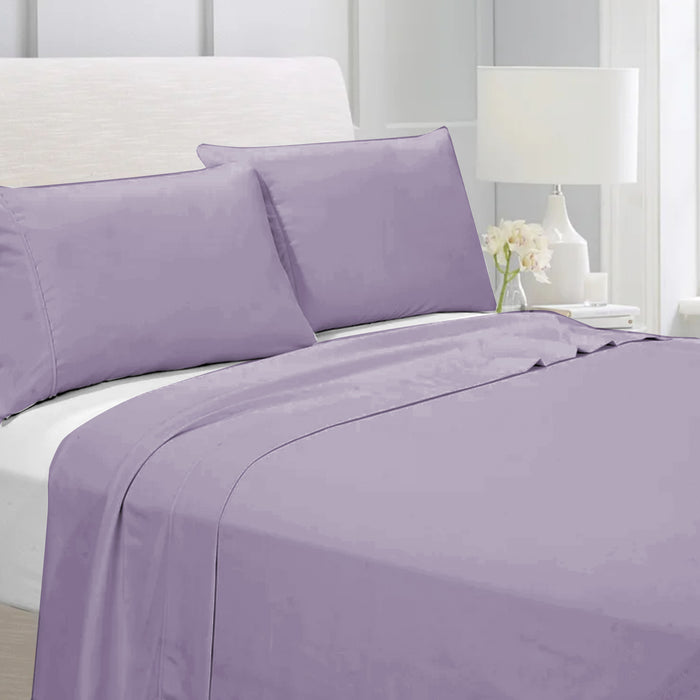 Buy 3 Piece Flat Sheet Set Super Soft Dark Purple Super King in UAE