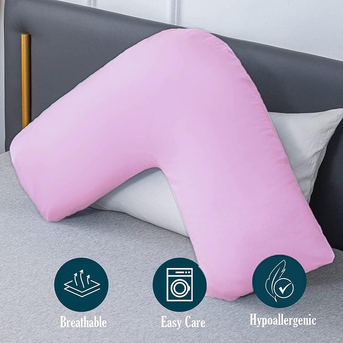 Buy Pink V Shape Pillow Cover  