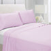 3 Piece Flat Sheet Set Super Soft Pink Super King Size 240x260