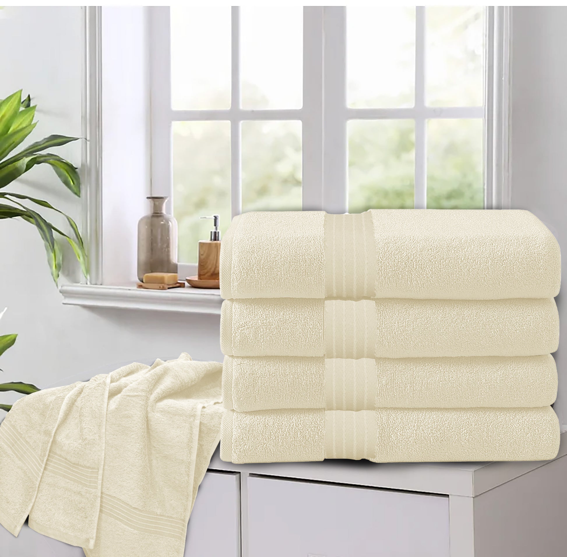 Cream  bath towels set