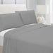 Buy 3 Piece Flat Sheet Set Super Soft Grey King Size 220x240 with 2 Pillow Case