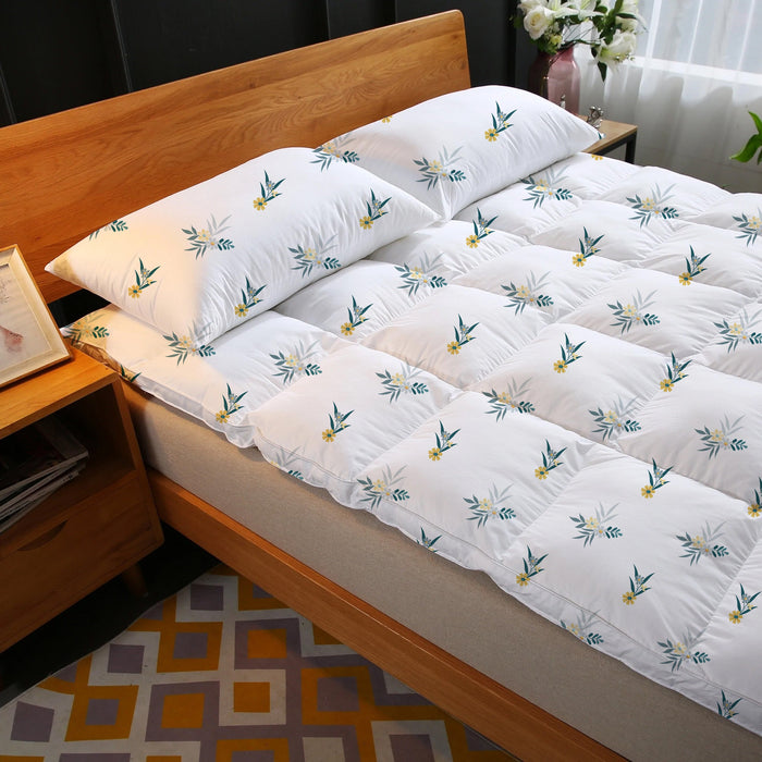 Buy Mattress Topper with 2 Pillow Cover - Floral Design 120x200+8cm In  Dubai, Abu Dhabi, UAE Online